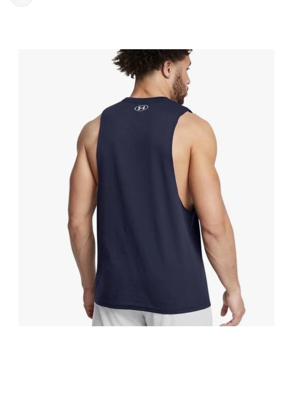 Under Armour Project Rock Payoff Graphic Sleeveless Tank Top Blue - Picture 2 of 2